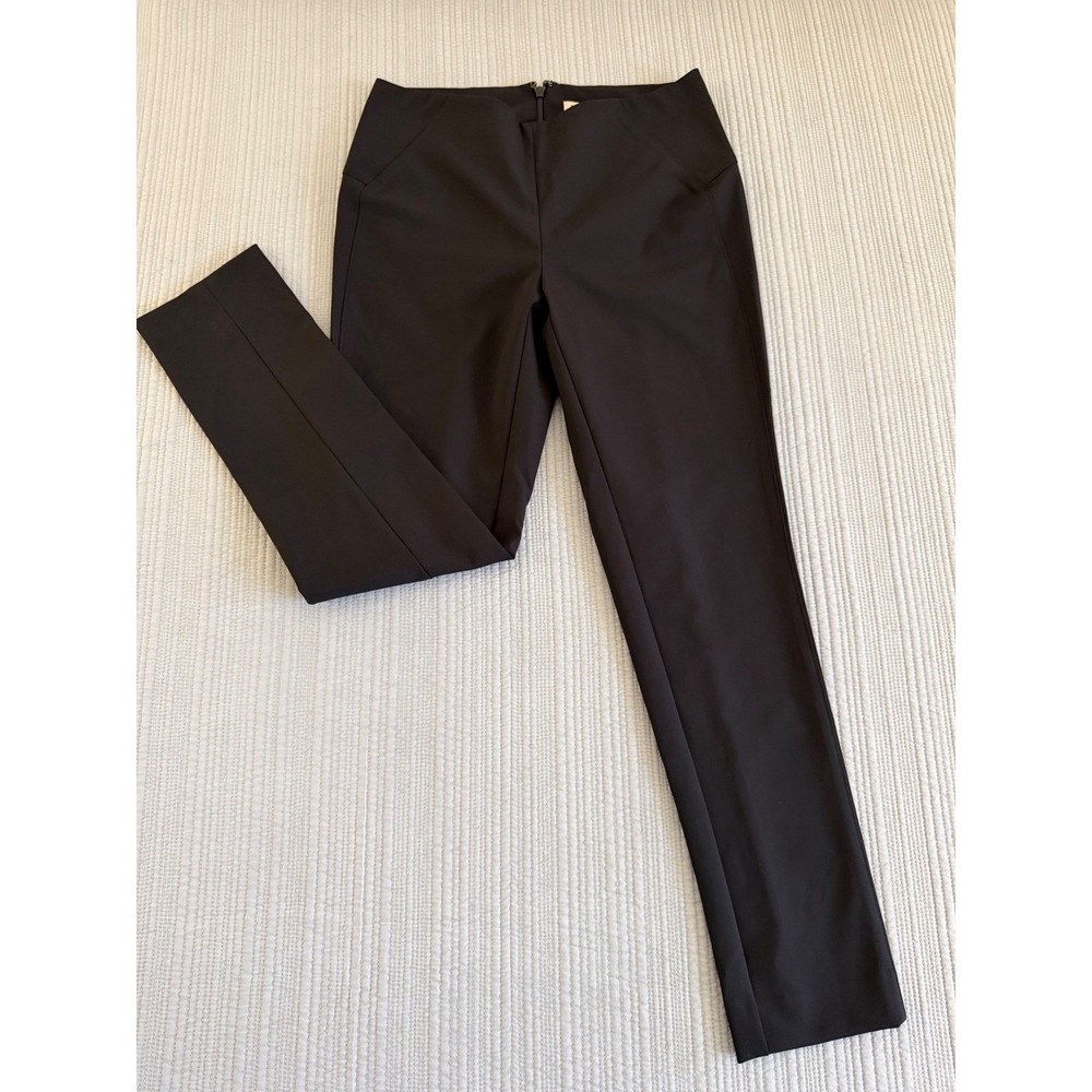Black Label by Chico's Women Black Straight Leg Tailored‎ Trousers Back Zip